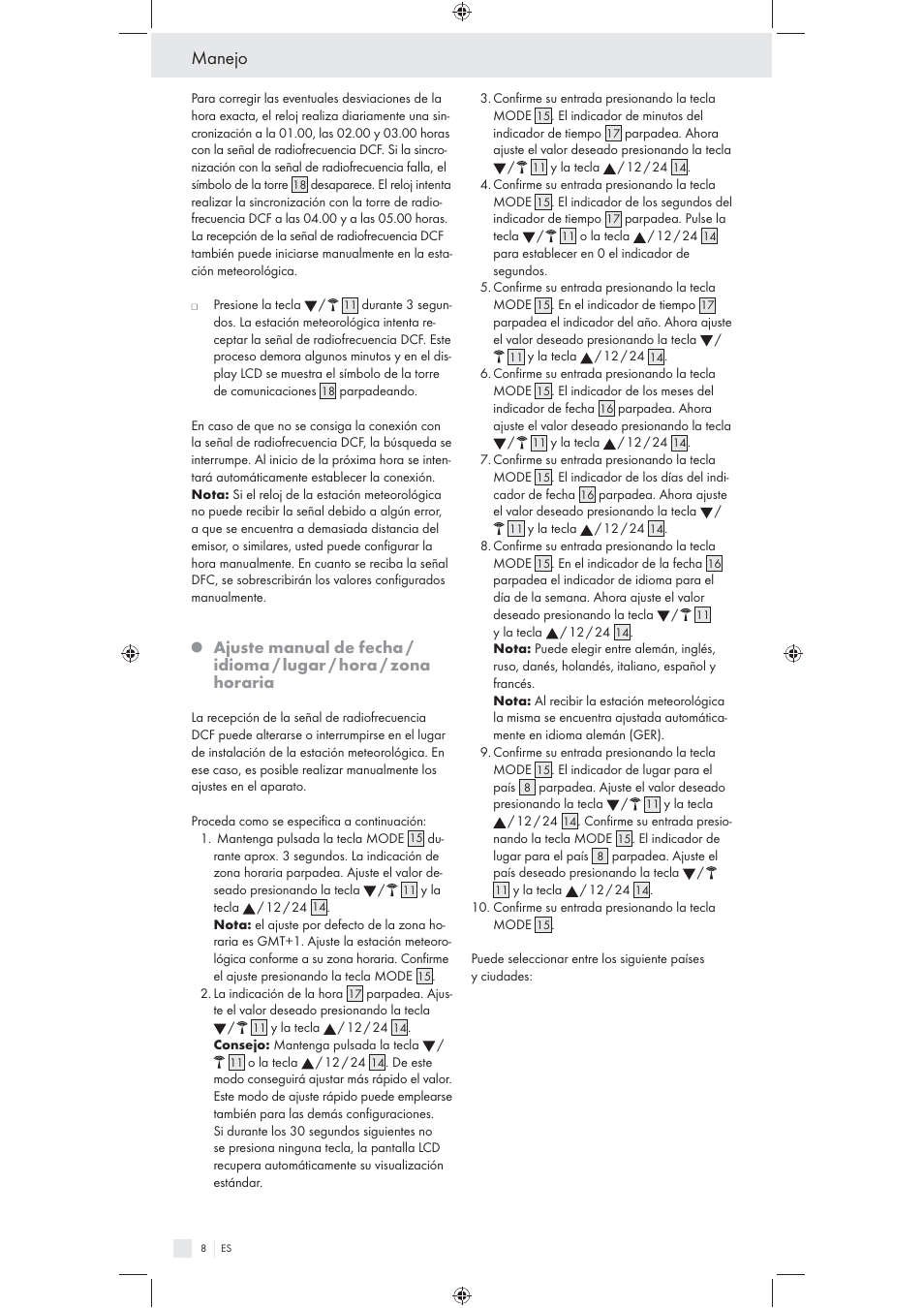 Manejo | Auriol Z31092 User Manual | Page 8 / 53