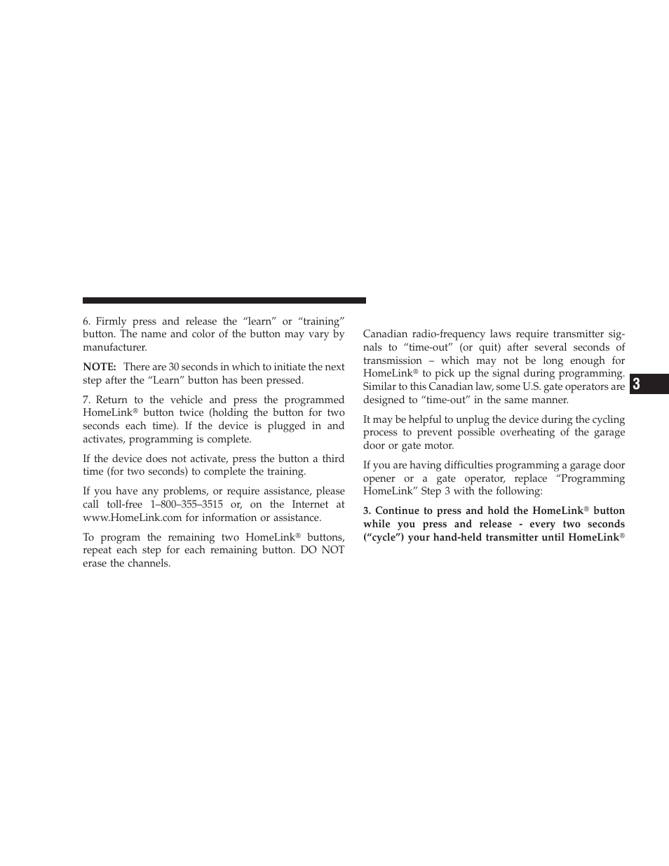 Gate operator/canadian programming | Dodge 2009 Challenger SRT8 User Manual | Page 139 / 440