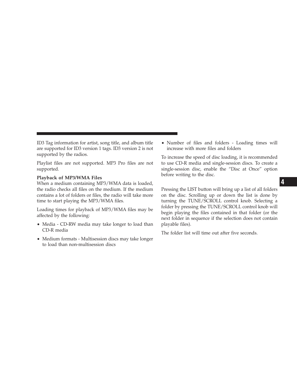 List button (disc mode for mp3/wma play), List button, Disc mode for mp3/wma play) | Dodge 2009 Challenger SRT8 User Manual | Page 193 / 440