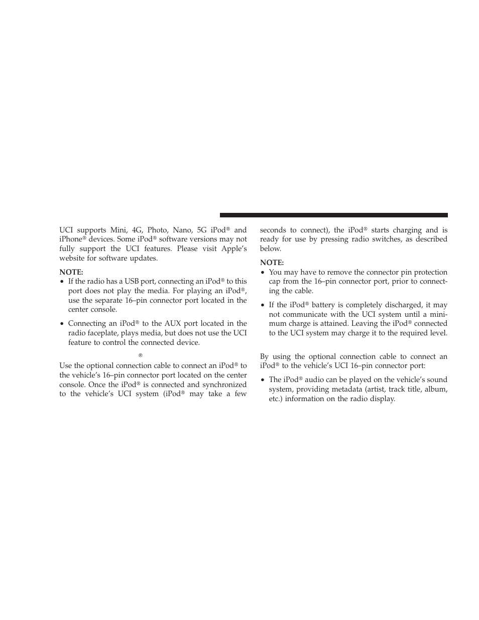Connecting the ipod, Using this feature | Dodge 2009 Challenger SRT8 User Manual | Page 220 / 440