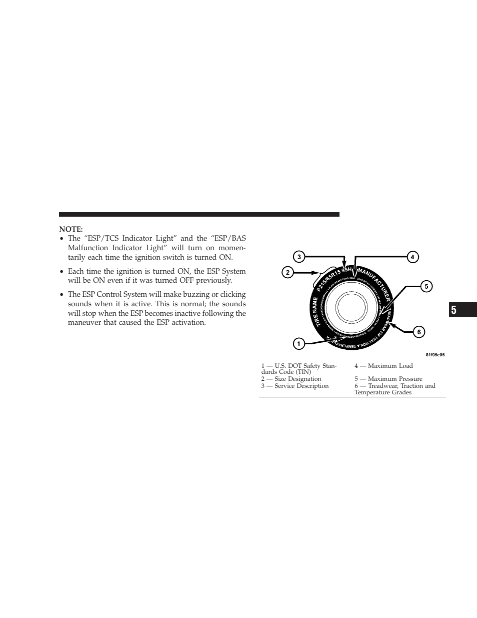 Tire safety information, Tire markings | Dodge 2009 Challenger SRT8 User Manual | Page 287 / 440