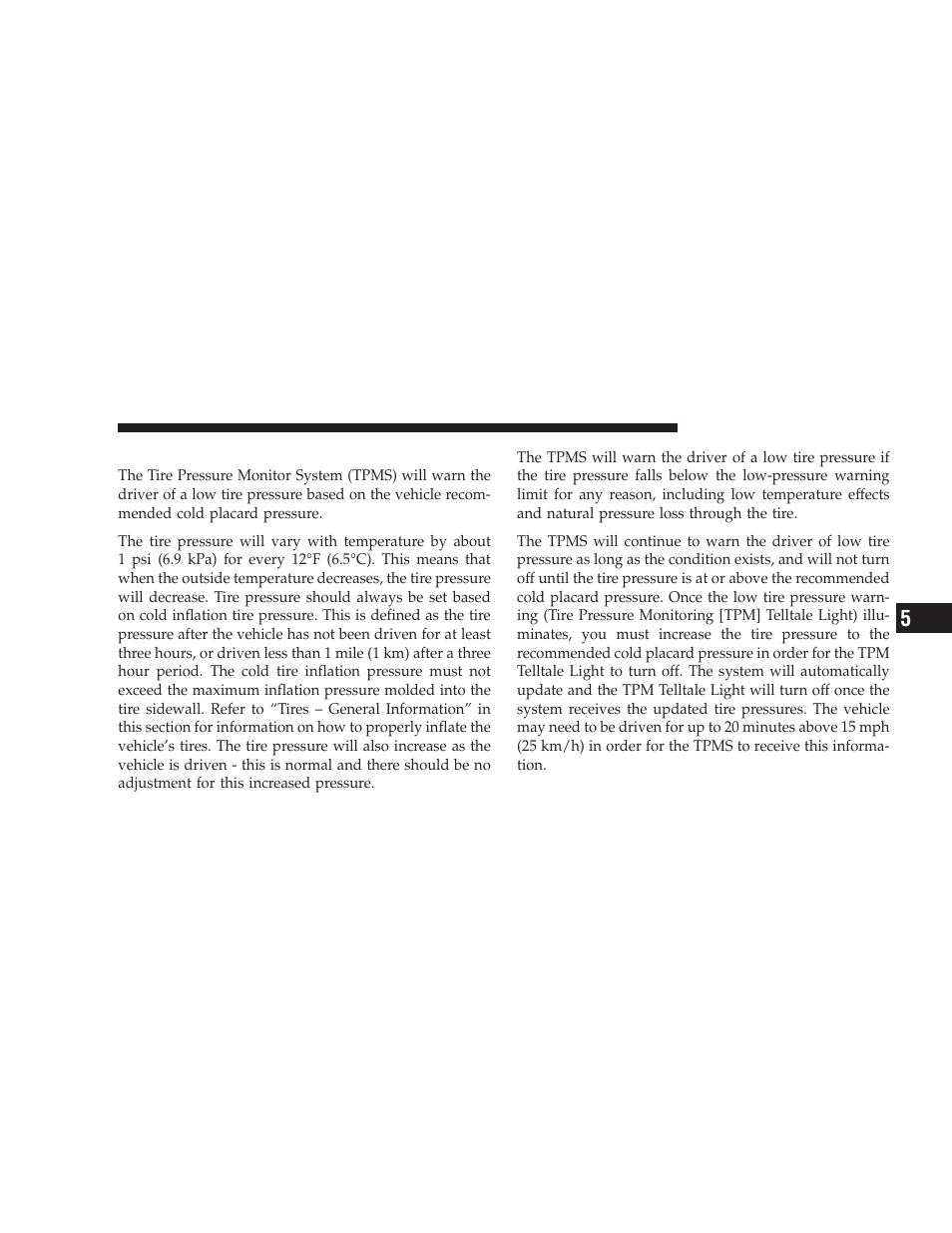 Tire pressure monitor system (tpms) | Dodge 2009 Challenger SRT8 User Manual | Page 305 / 440