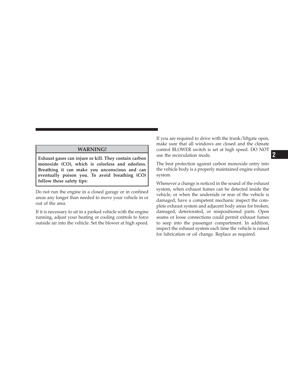 Exhaust gas | Dodge 2009 Challenger SRT8 User Manual | Page 69 / 440