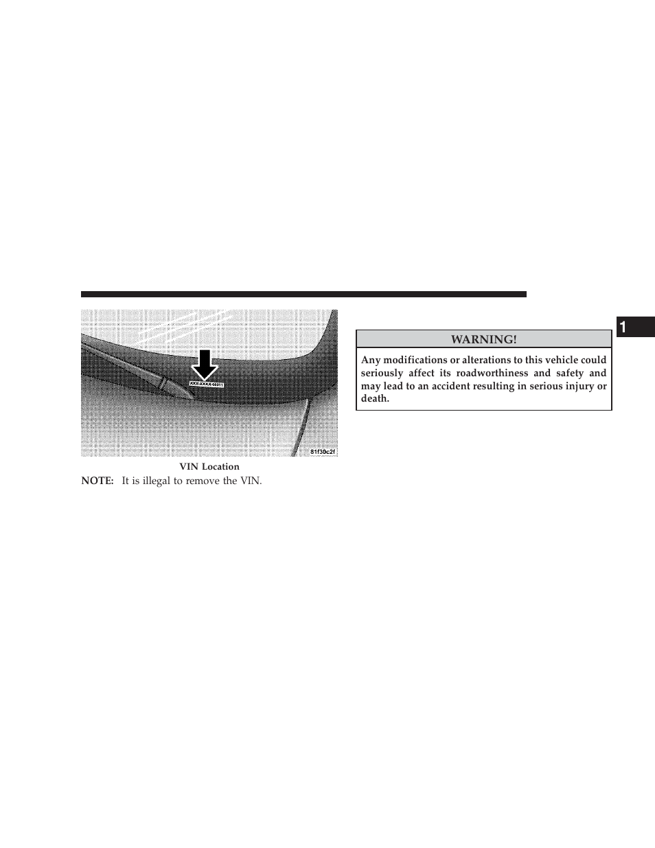 Vehicle modifications/alterations | Dodge 2009 Challenger SRT8 User Manual | Page 9 / 440