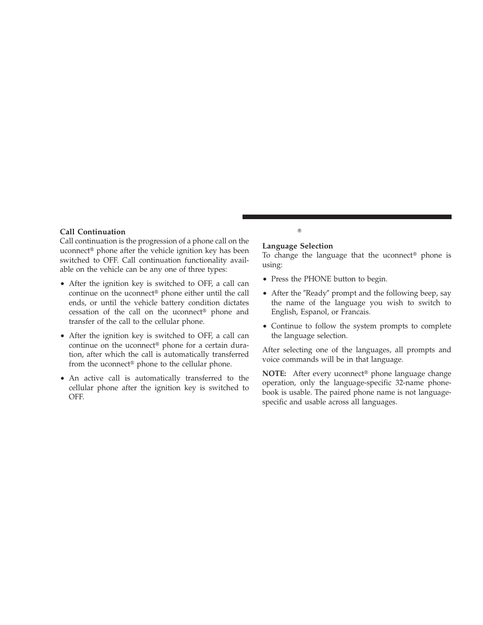 Uconnect phone features, Uconnect௡ phone features | Dodge 2009 Challenger SRT8 User Manual | Page 94 / 440