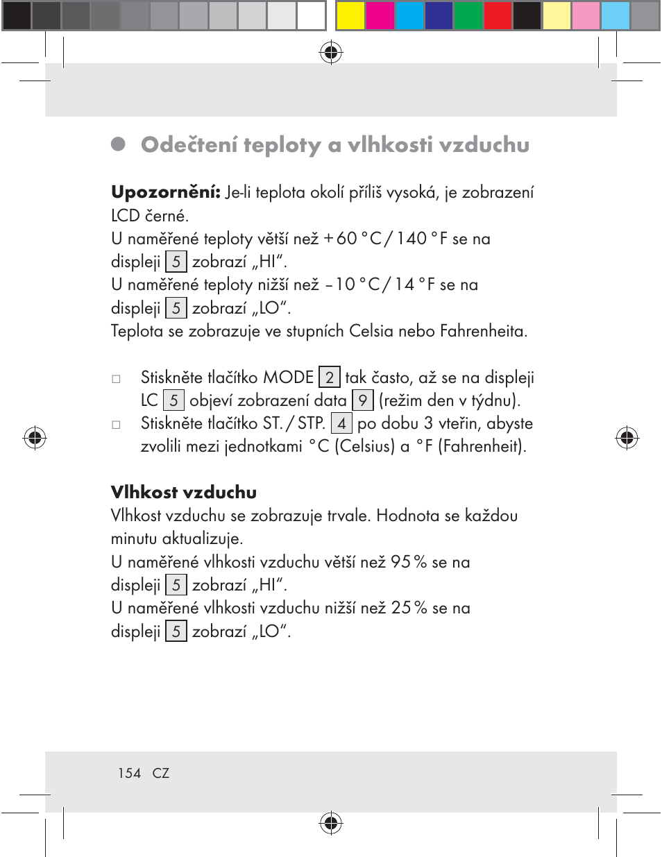 Odečtení teploty a vlhkosti vzduchu | Auriol Z29592 User Manual | Page 154 / 221