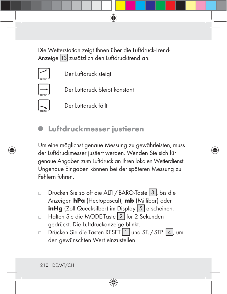 Luftdruckmesser justieren | Auriol Z29592 User Manual | Page 210 / 221