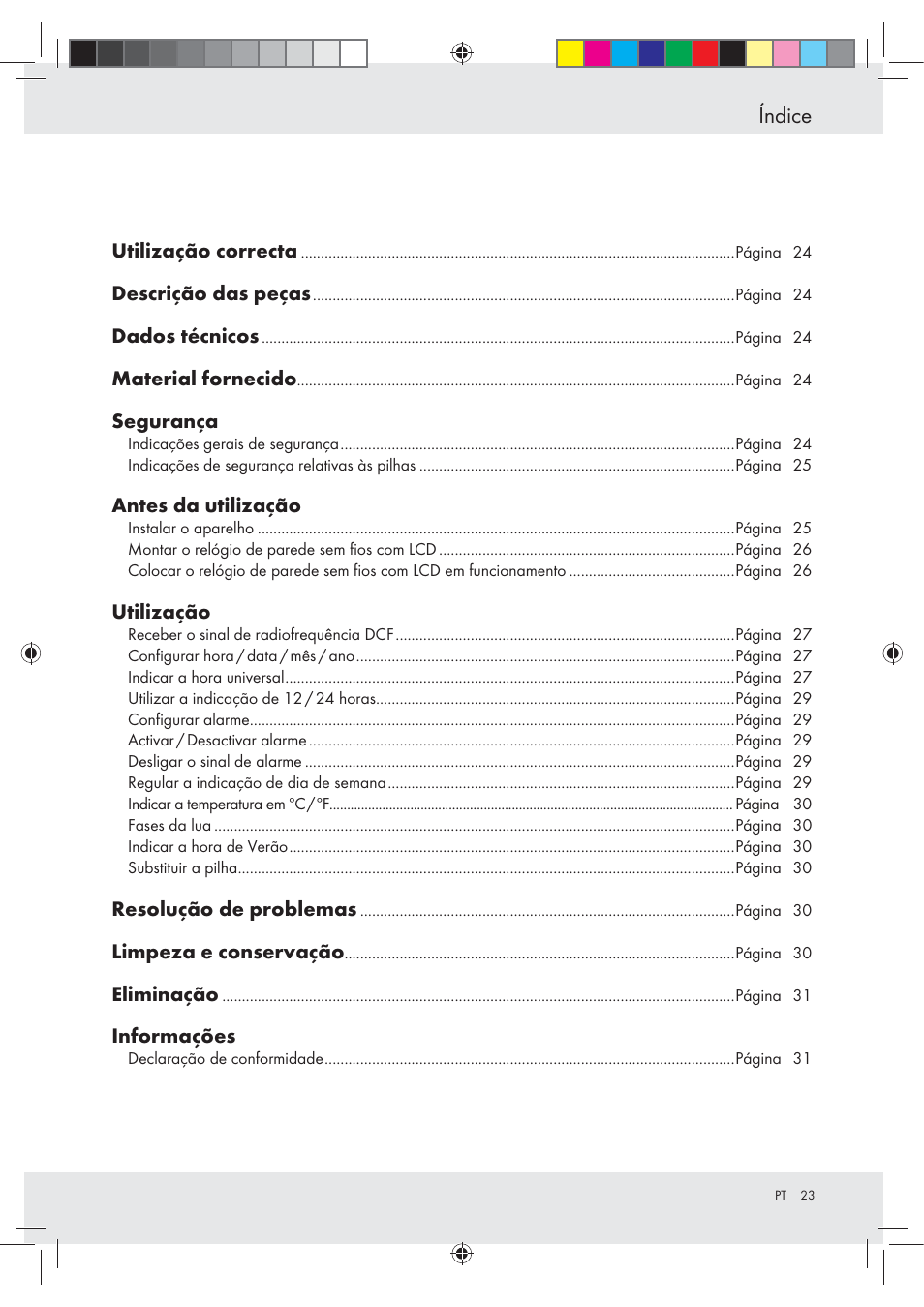 Índice | Auriol Z29620A_B User Manual | Page 23 / 49