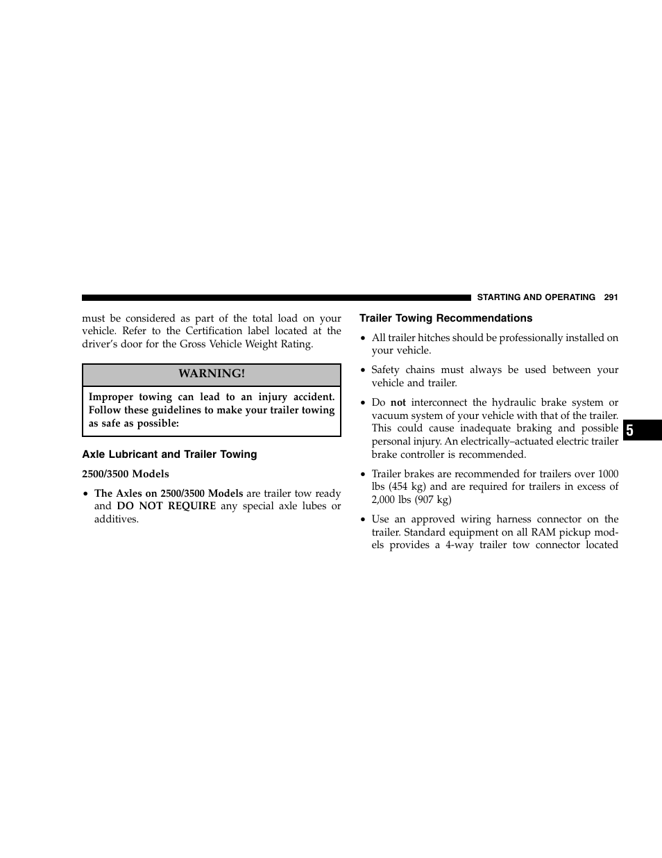 Dodge 2005  Ram Pickup 3500 User Manual | Page 291 / 448