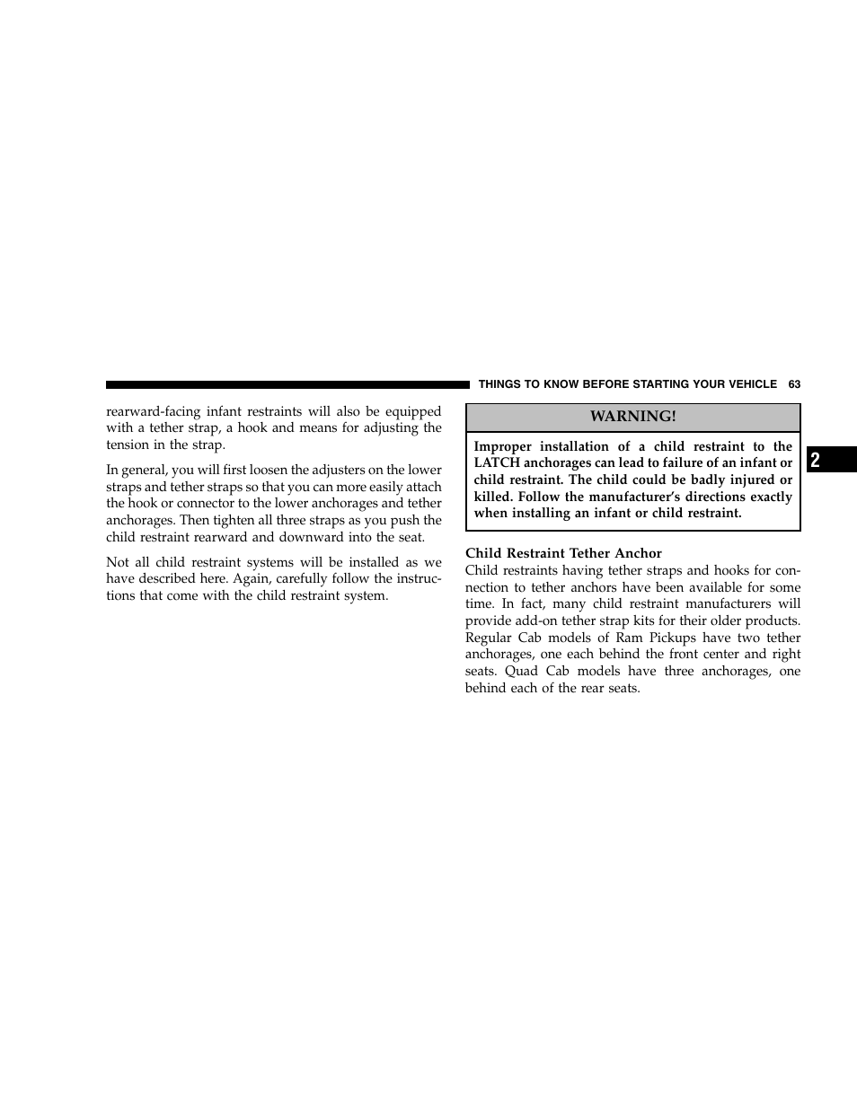 Dodge 2005  Ram Pickup 3500 User Manual | Page 63 / 448