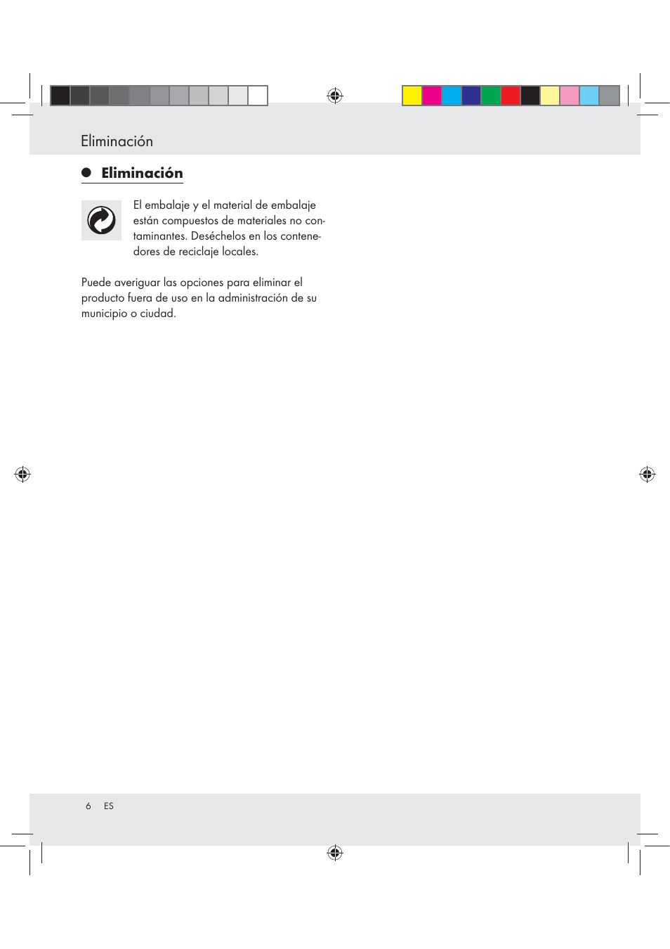 Eliminación | Auriol BINOCULARS 10x50 User Manual | Page 4 / 13
