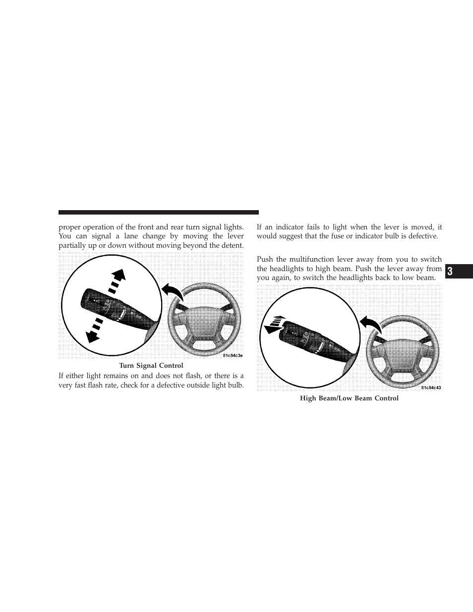 High beam/low beam select switch | Dodge 2009 Caliber SRT4 User Manual | Page 127 / 411