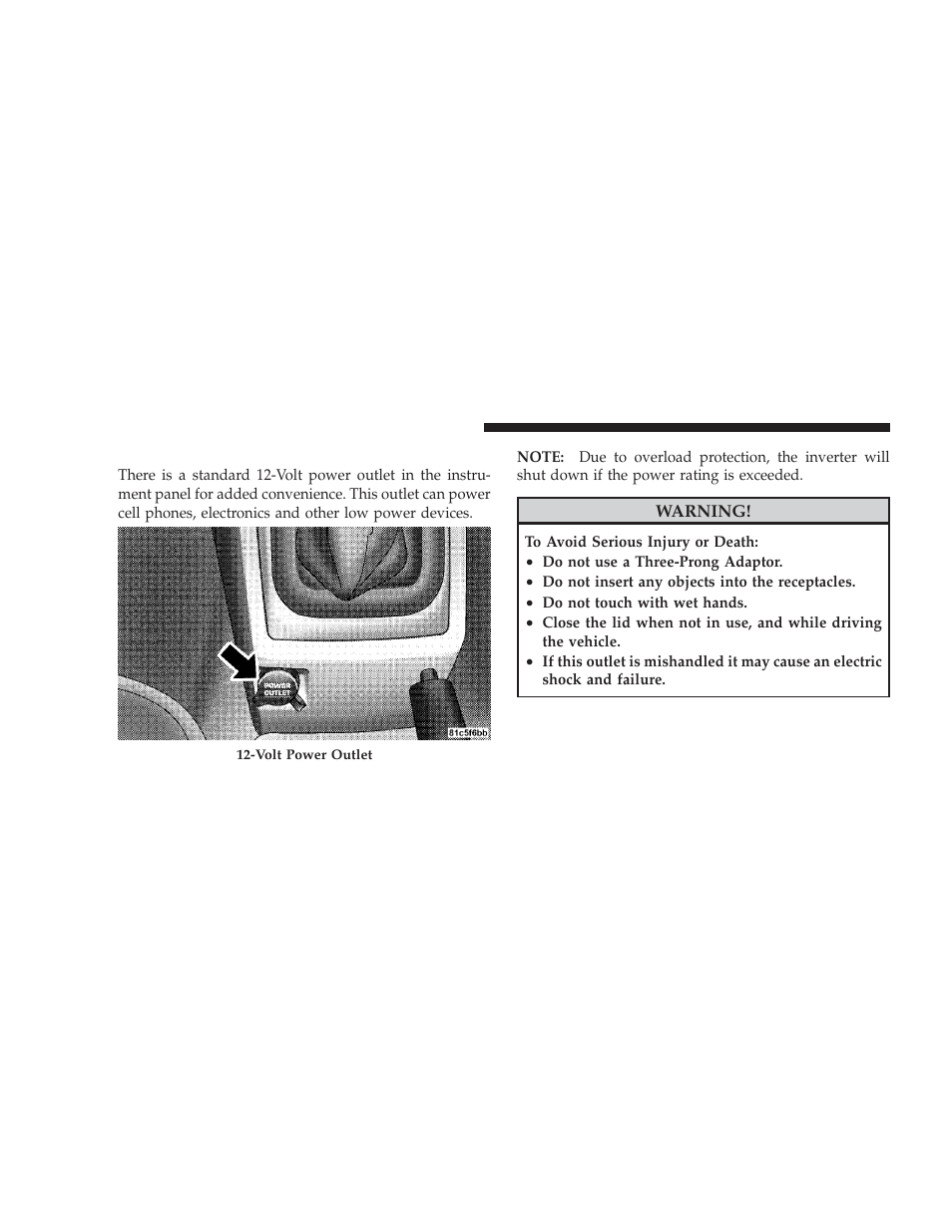 Electrical power outlets | Dodge 2009 Caliber SRT4 User Manual | Page 146 / 411
