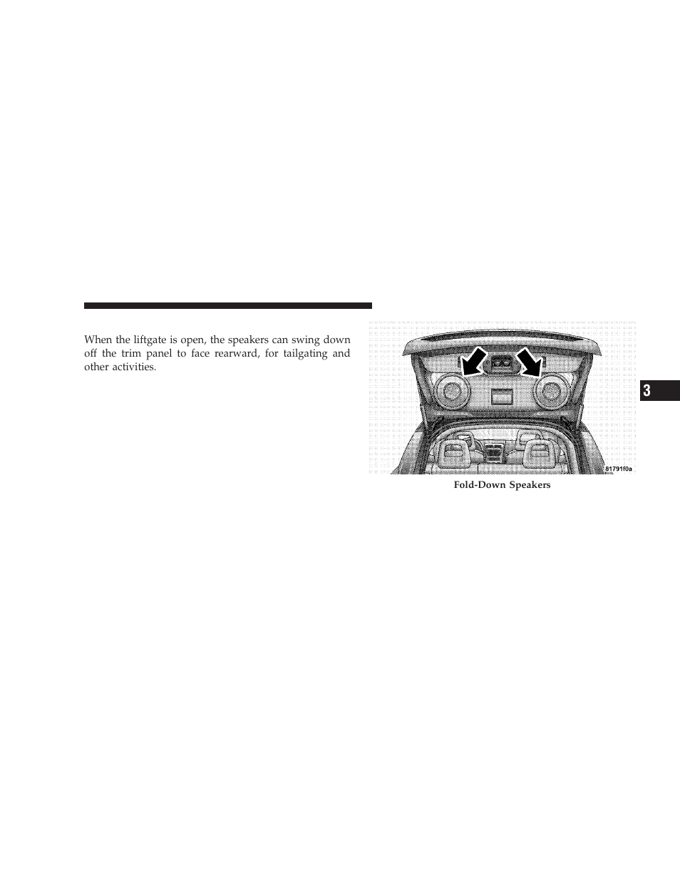 Fold down speakers - if equipped, Fold down speakers — if equipped | Dodge 2009 Caliber SRT4 User Manual | Page 153 / 411