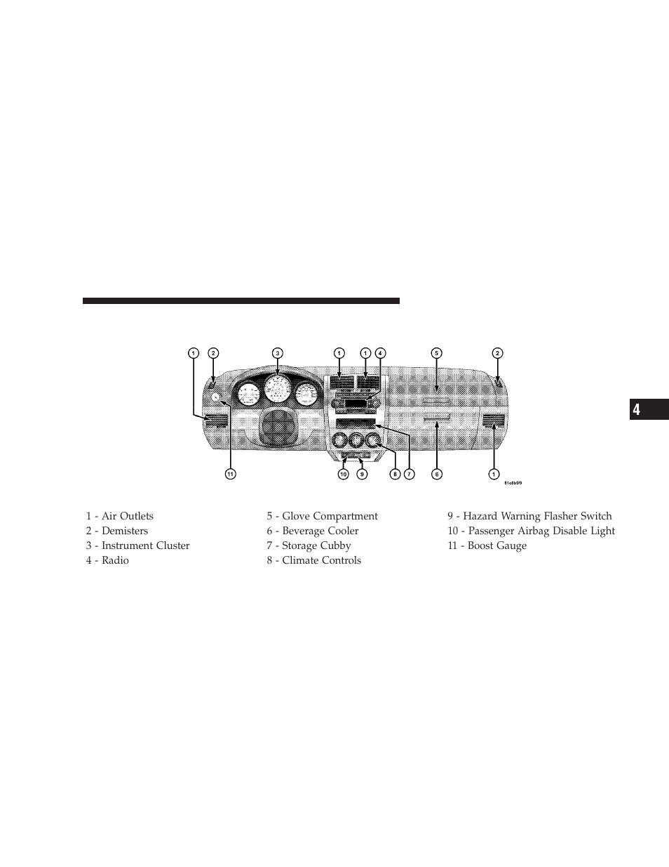 Instrument panel features | Dodge 2009 Caliber SRT4 User Manual | Page 163 / 411