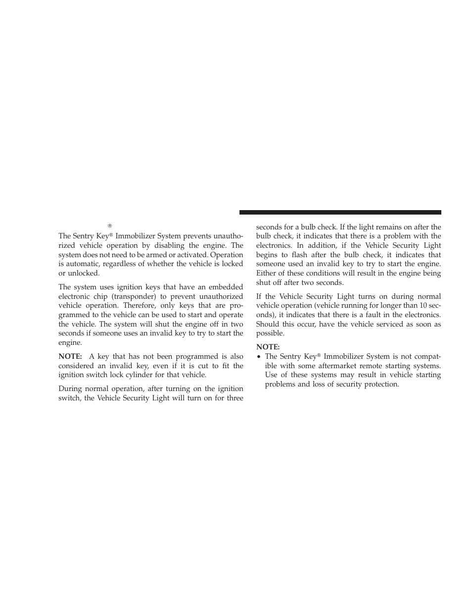 Sentry key | Dodge 2009 Caliber SRT4 User Manual | Page 18 / 411