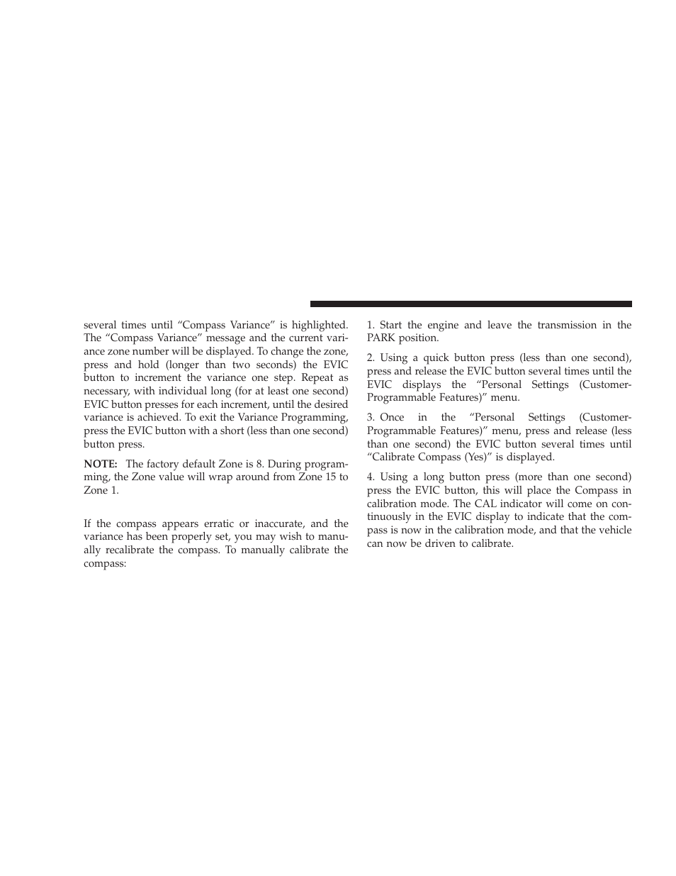 Compass calibration | Dodge 2009 Caliber SRT4 User Manual | Page 188 / 411