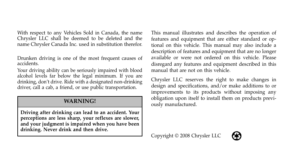 Dodge 2009 Caliber SRT4 User Manual | Page 2 / 411