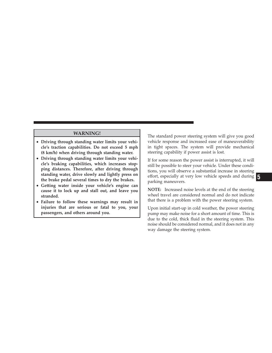 Power steering | Dodge 2009 Caliber SRT4 User Manual | Page 259 / 411