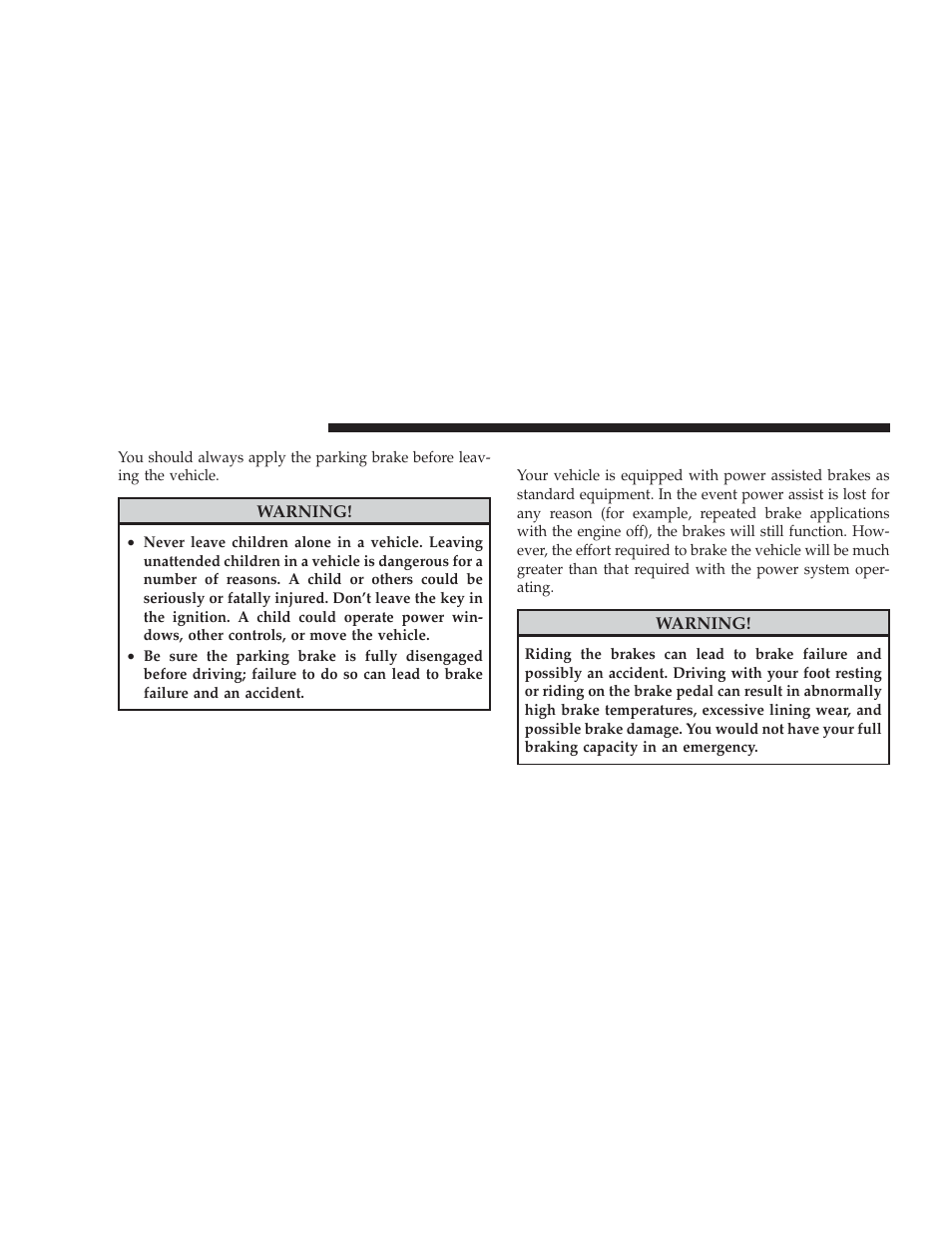 Brake system | Dodge 2009 Caliber SRT4 User Manual | Page 262 / 411