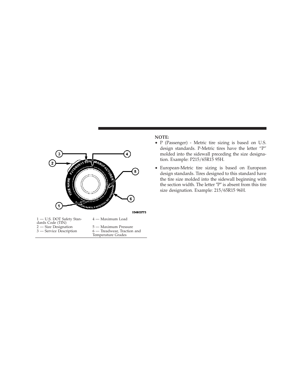 Tire safety information, Tire markings | Dodge 2009 Caliber SRT4 User Manual | Page 272 / 411