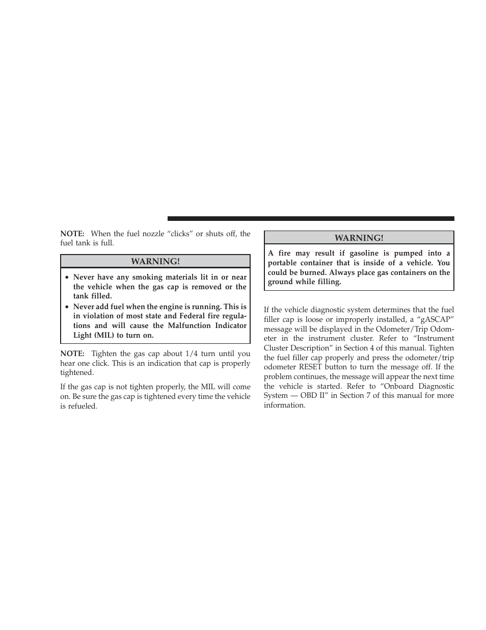 Loose fuel filler cap message | Dodge 2009 Caliber SRT4 User Manual | Page 304 / 411