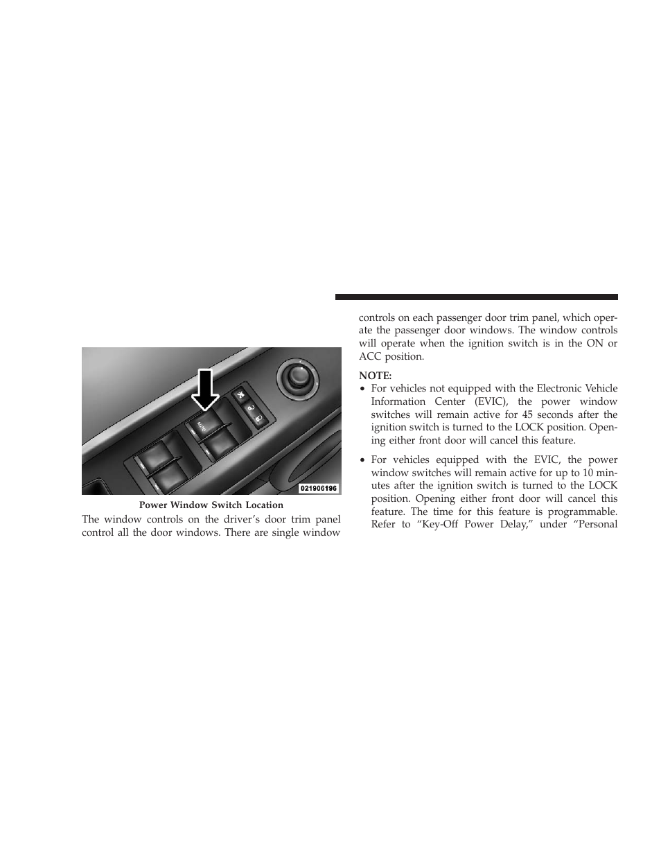 Power windows - if equipped, Power window switches, Power windows — if equipped | Dodge 2009 Caliber SRT4 User Manual | Page 34 / 411