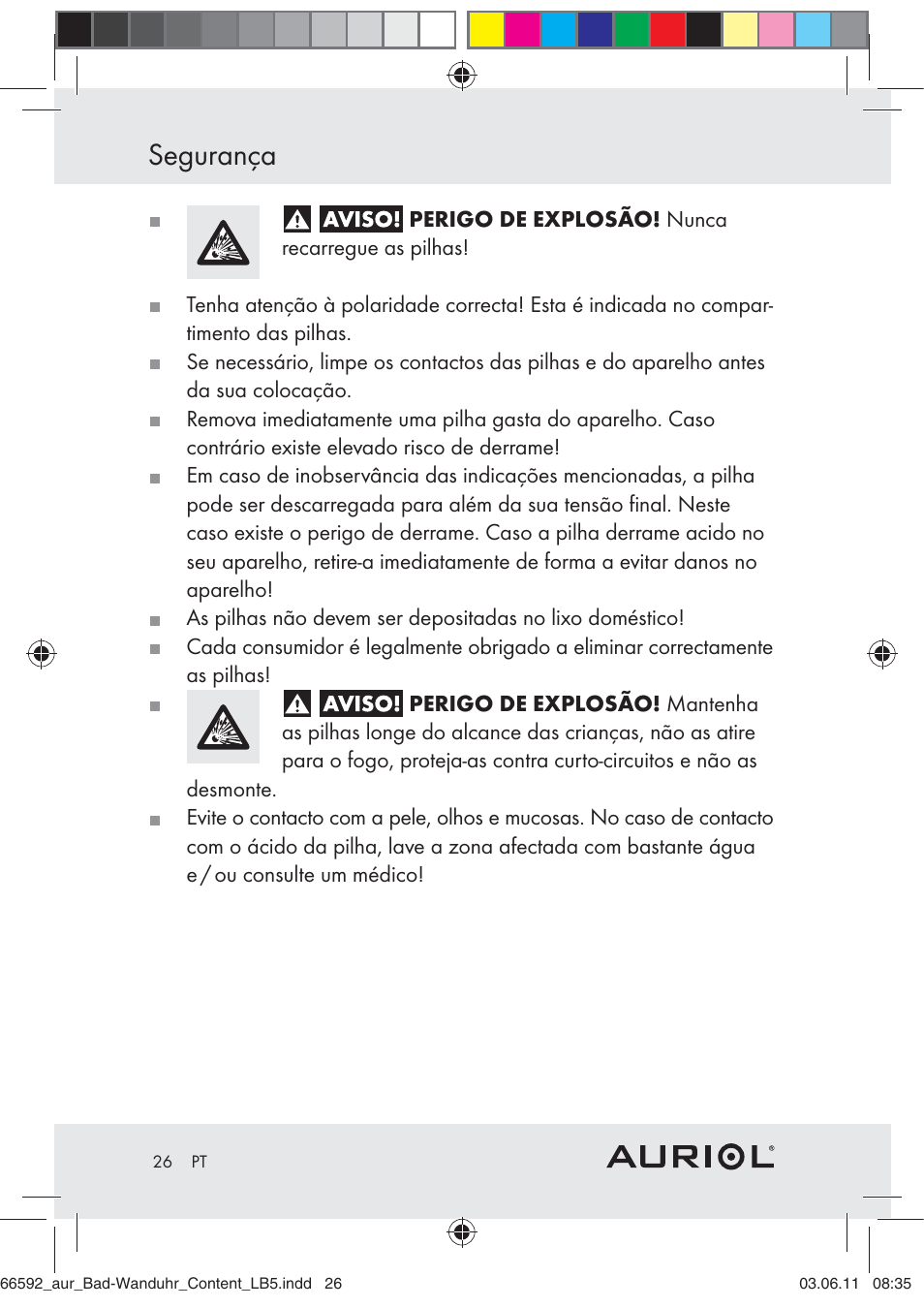 Segurança | Auriol Z30238 User Manual | Page 24 / 46