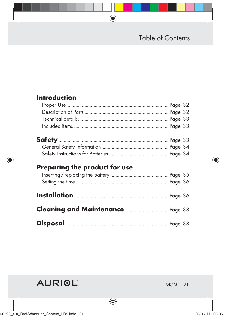 Auriol Z30238 User Manual | Page 29 / 46