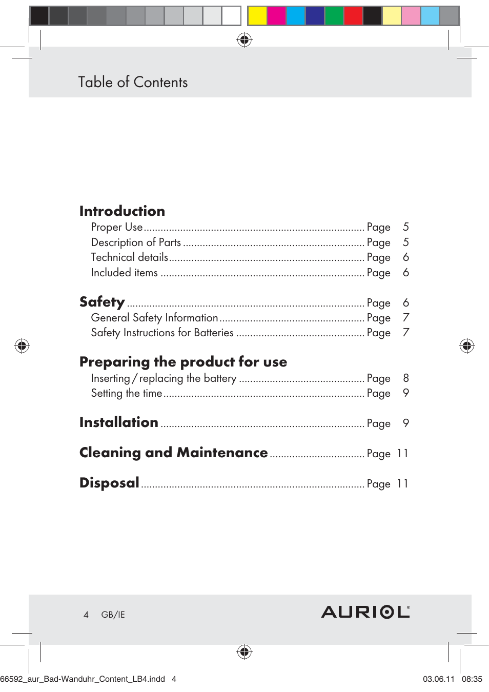 Auriol Z30238 User Manual | Page 2 / 63