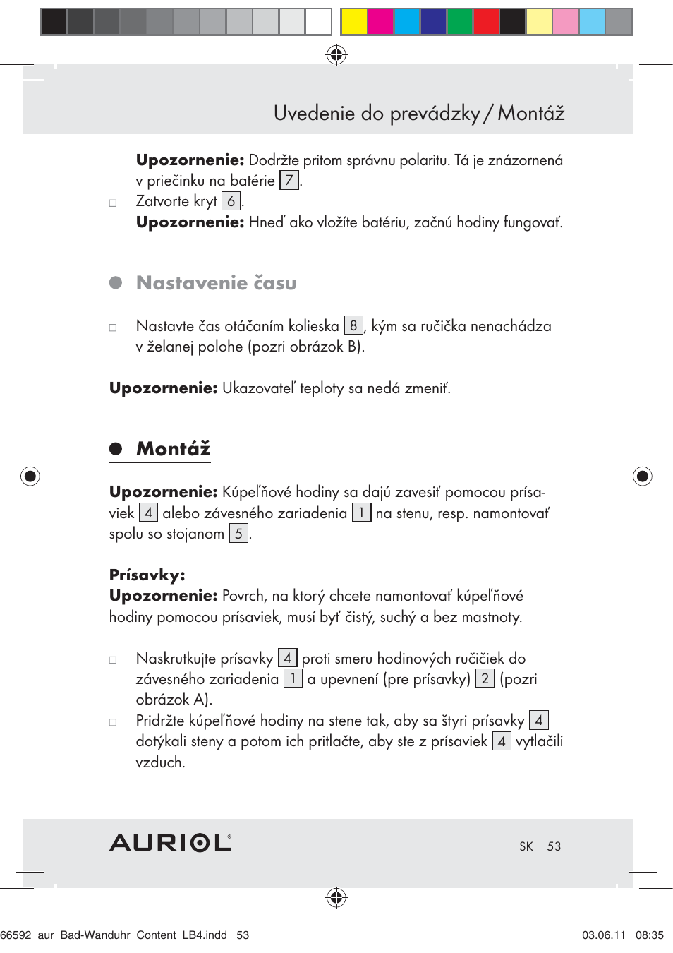 Uvedenie do prevádzky / montáž, Nastavenie času, Montáž | Auriol Z30238 User Manual | Page 51 / 63