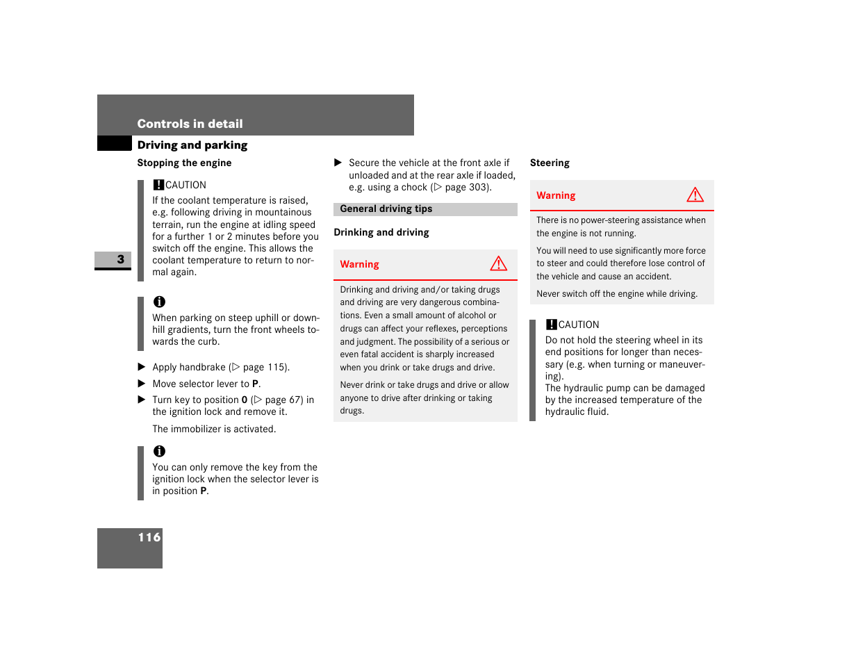 General driving tips, Drinking and driving, End of this section | Dodge 2007 Sprinter User Manual | Page 117 / 393