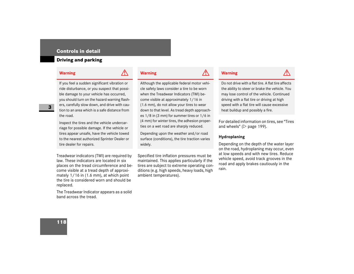 Hydroplaning | Dodge 2007 Sprinter User Manual | Page 119 / 393