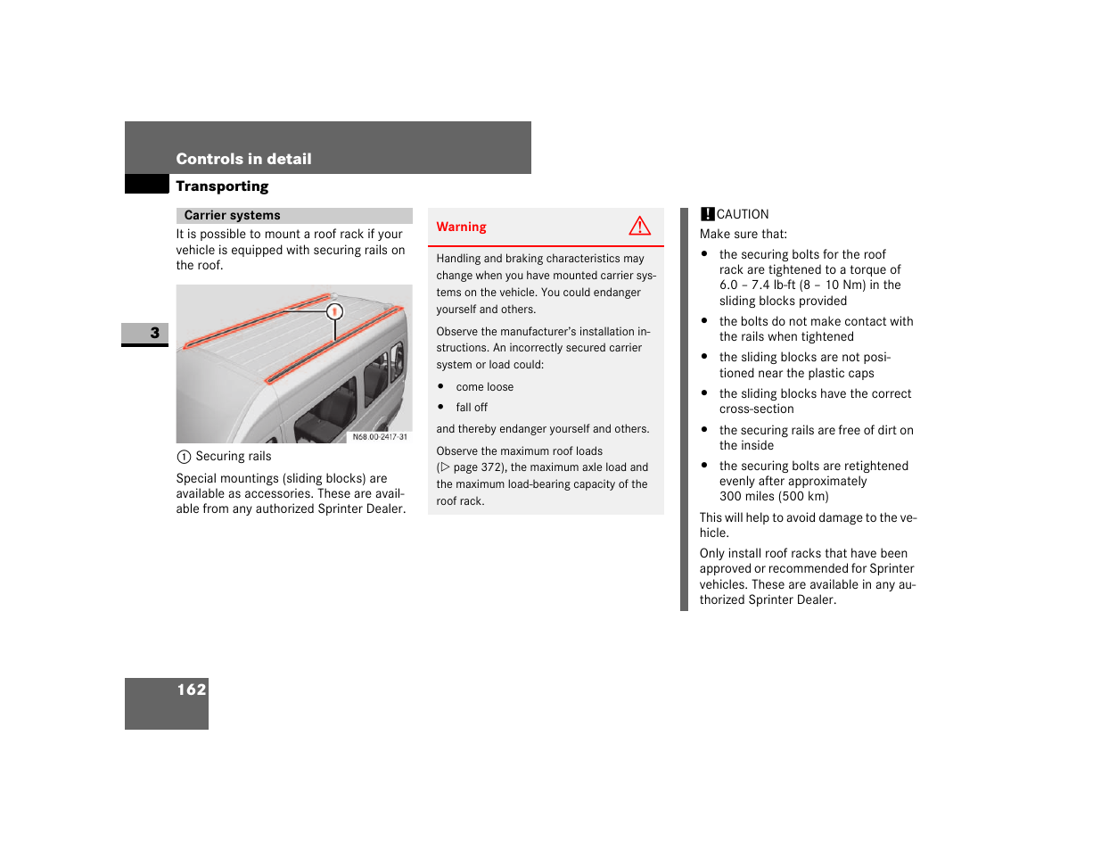 Carrier systems | Dodge 2007 Sprinter User Manual | Page 163 / 393