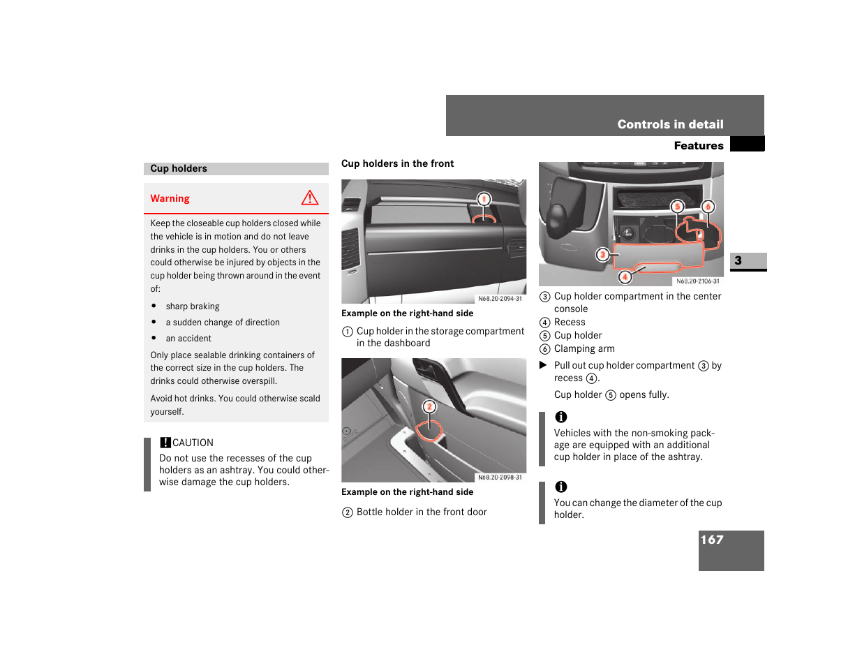 Cup holders | Dodge 2007 Sprinter User Manual | Page 168 / 393