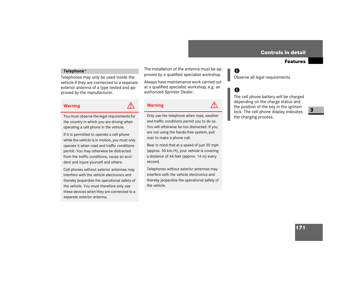 Telephone | Dodge 2007 Sprinter User Manual | Page 172 / 393