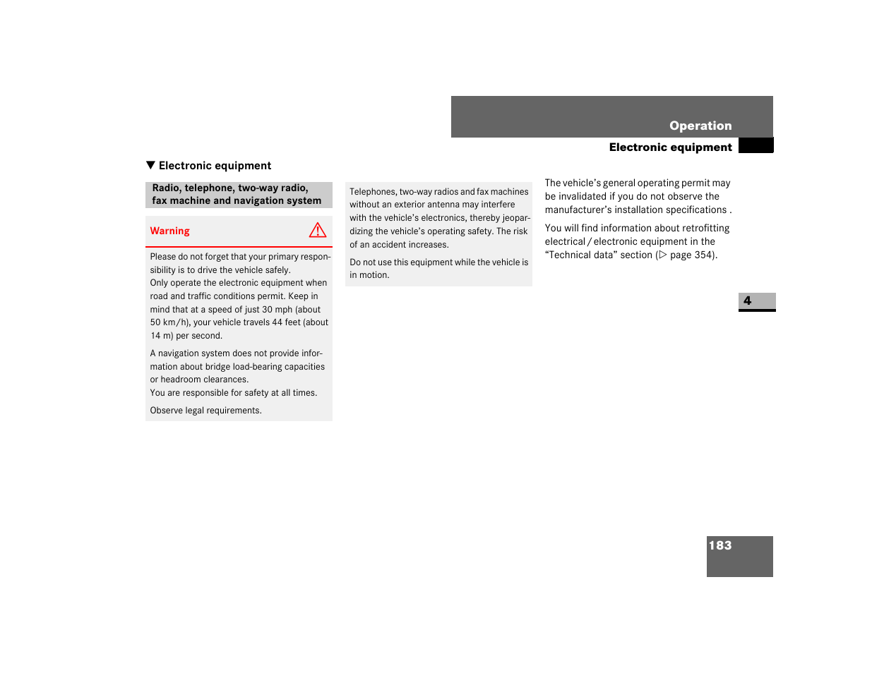 Electronic equipment | Dodge 2007 Sprinter User Manual | Page 184 / 393