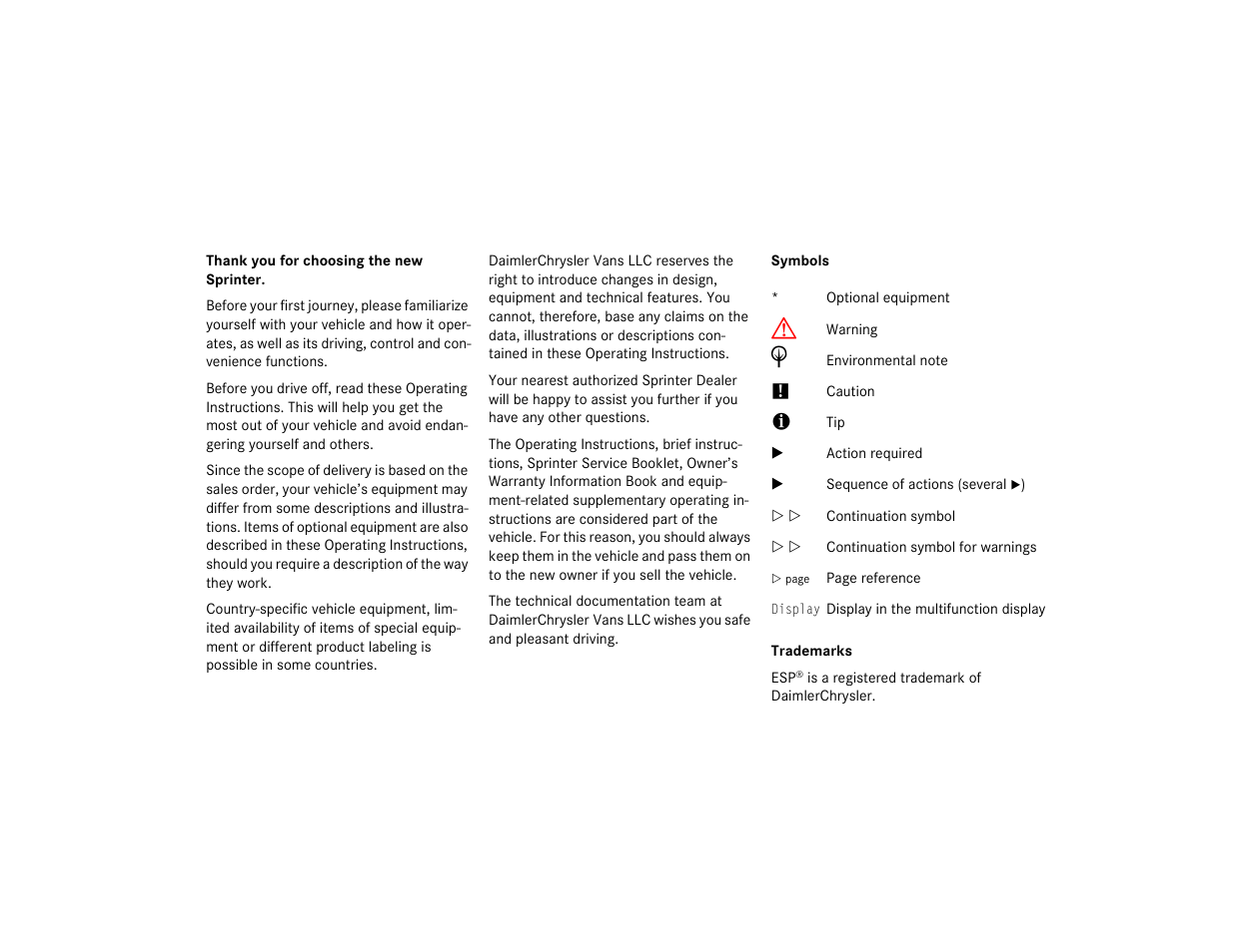 Dodge 2007 Sprinter User Manual | Page 2 / 393