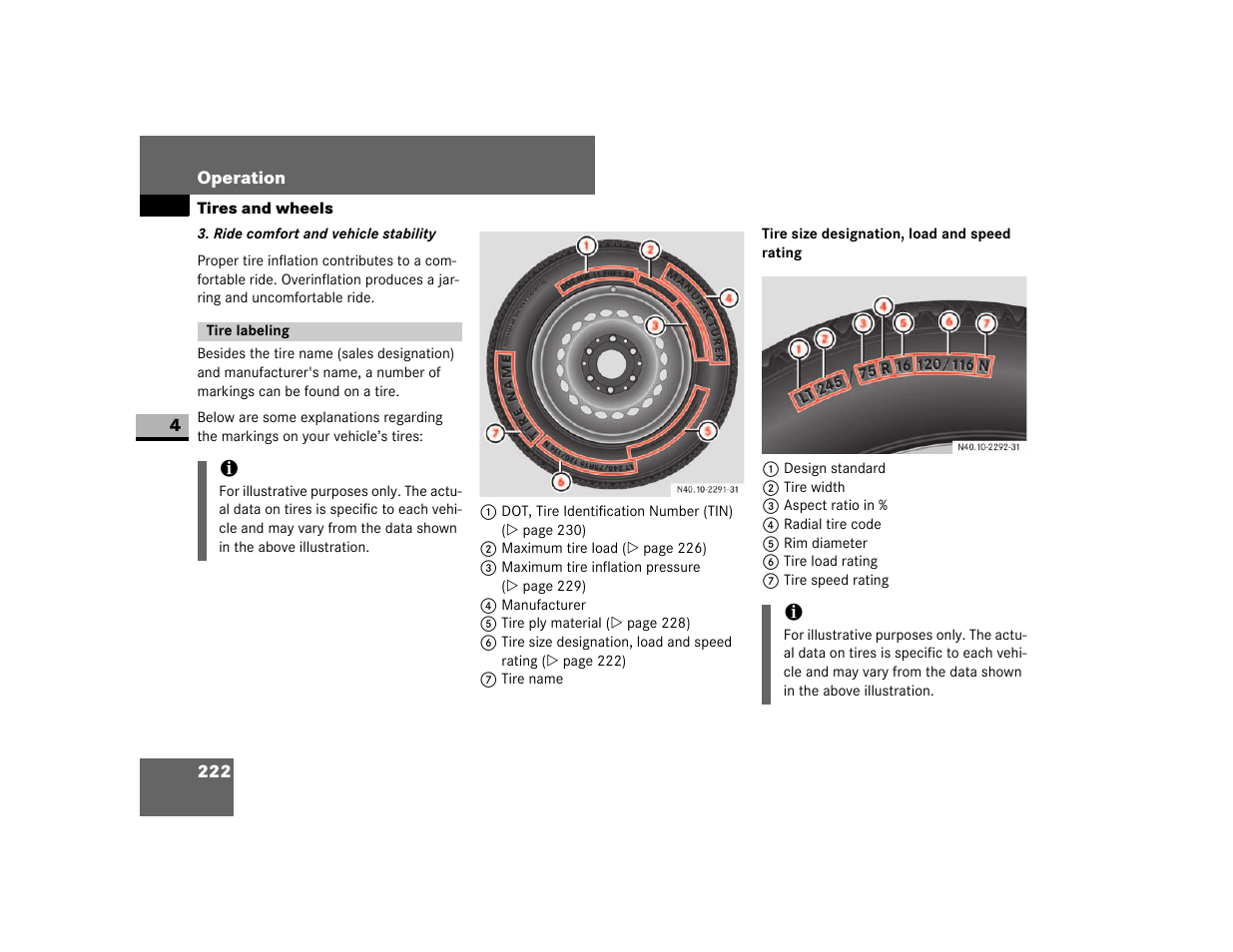 Tire labeling, Any circumstances | Dodge 2007 Sprinter User Manual | Page 223 / 393