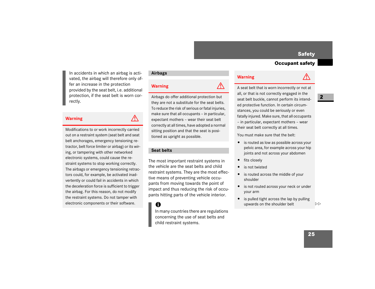 Airbags, Seat belts | Dodge 2007 Sprinter User Manual | Page 26 / 393