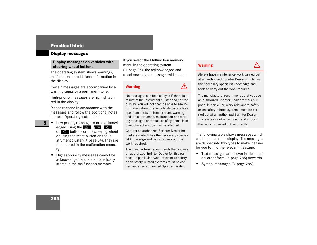 Buttons | Dodge 2007 Sprinter User Manual | Page 285 / 393