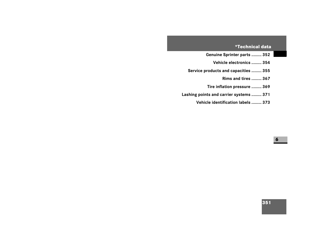 Technical data | Dodge 2007 Sprinter User Manual | Page 352 / 393