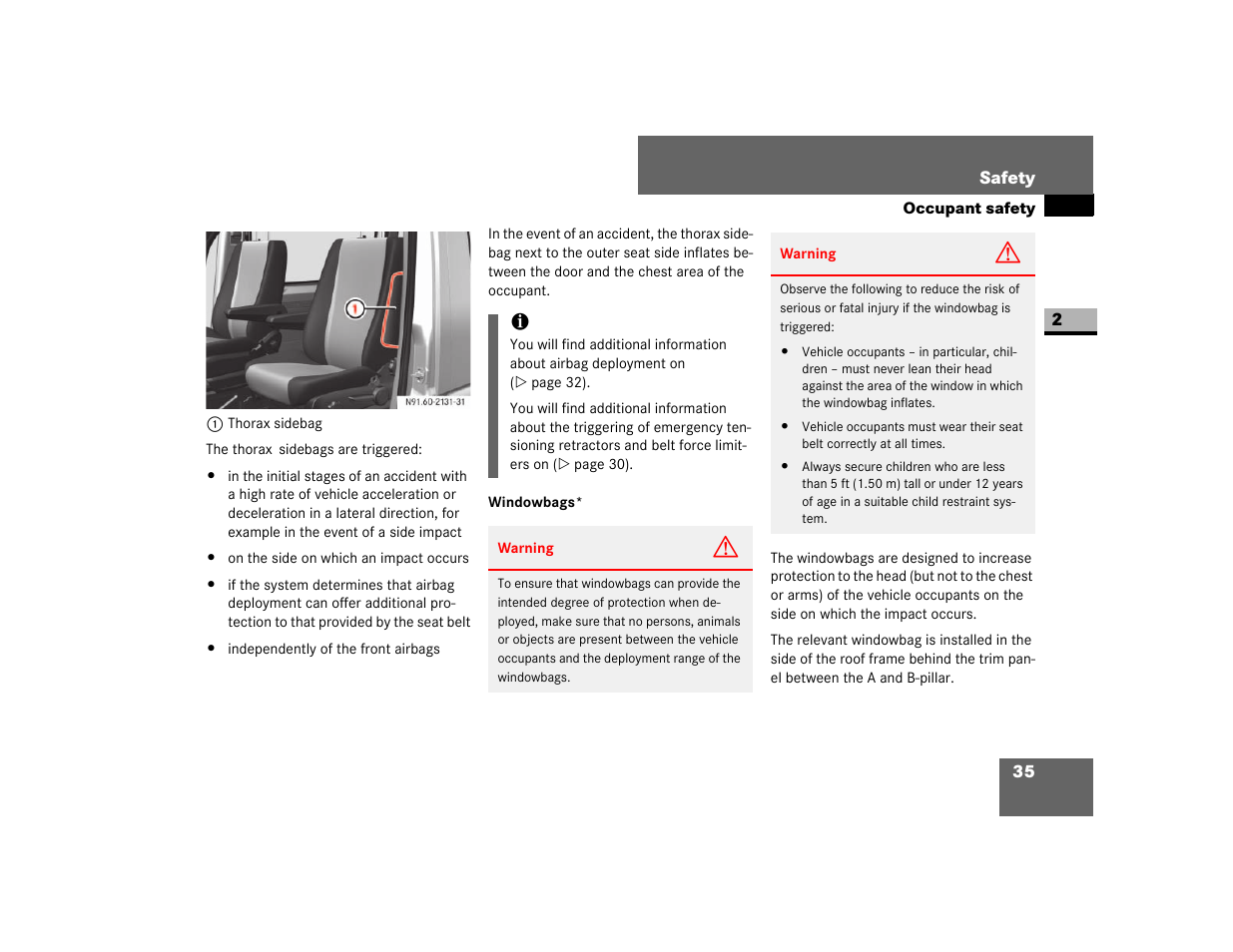 Windowbags | Dodge 2007 Sprinter User Manual | Page 36 / 393