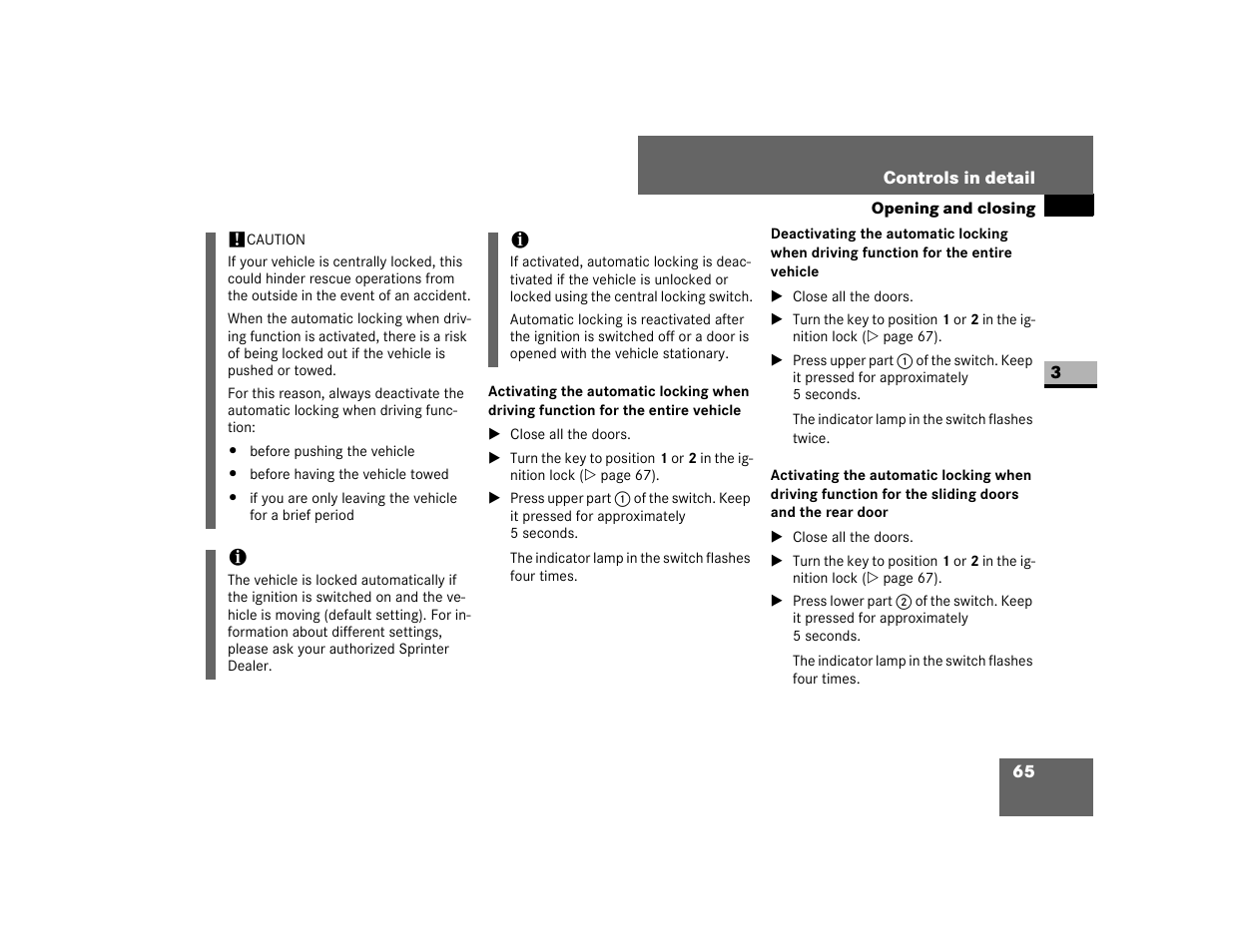 Dodge 2007 Sprinter User Manual | Page 66 / 393