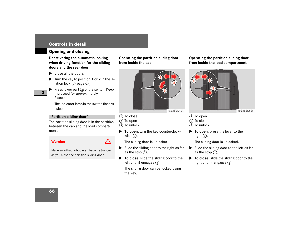 Partition sliding door | Dodge 2007 Sprinter User Manual | Page 67 / 393