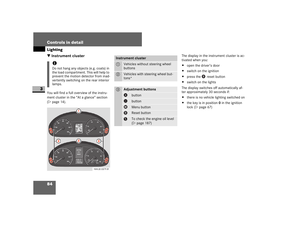 Instrument cluster | Dodge 2007 Sprinter User Manual | Page 85 / 393