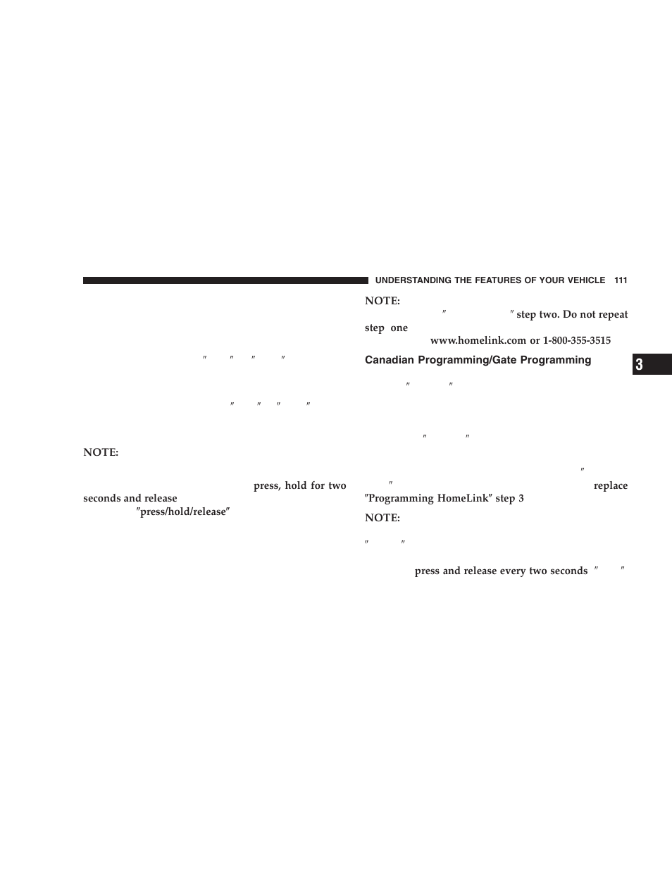Canadian programming/gate programming | Dodge 2006 LX Magnum SRT8 User Manual | Page 111 / 344
