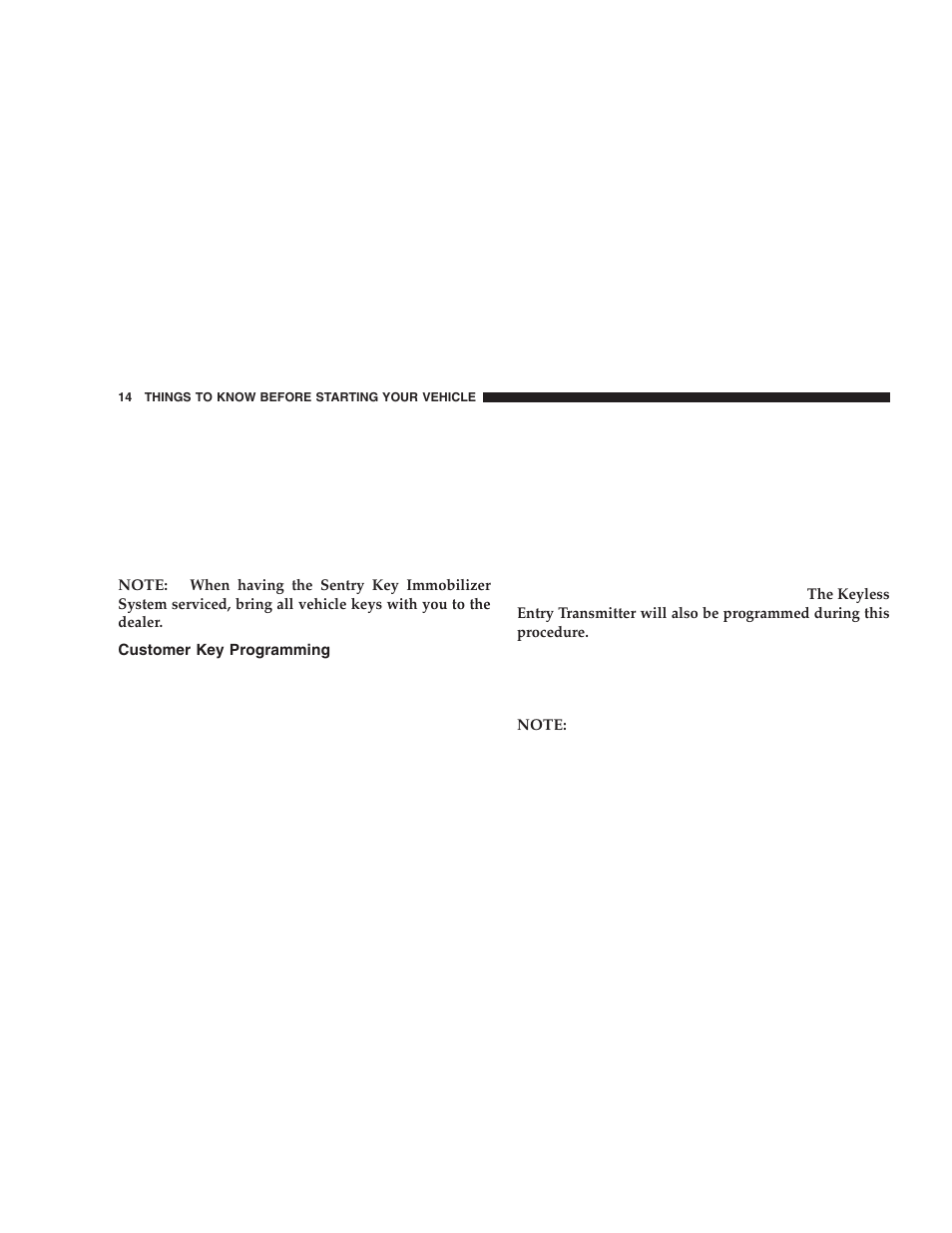 Customer key programming | Dodge 2006 LX Magnum SRT8 User Manual | Page 14 / 344