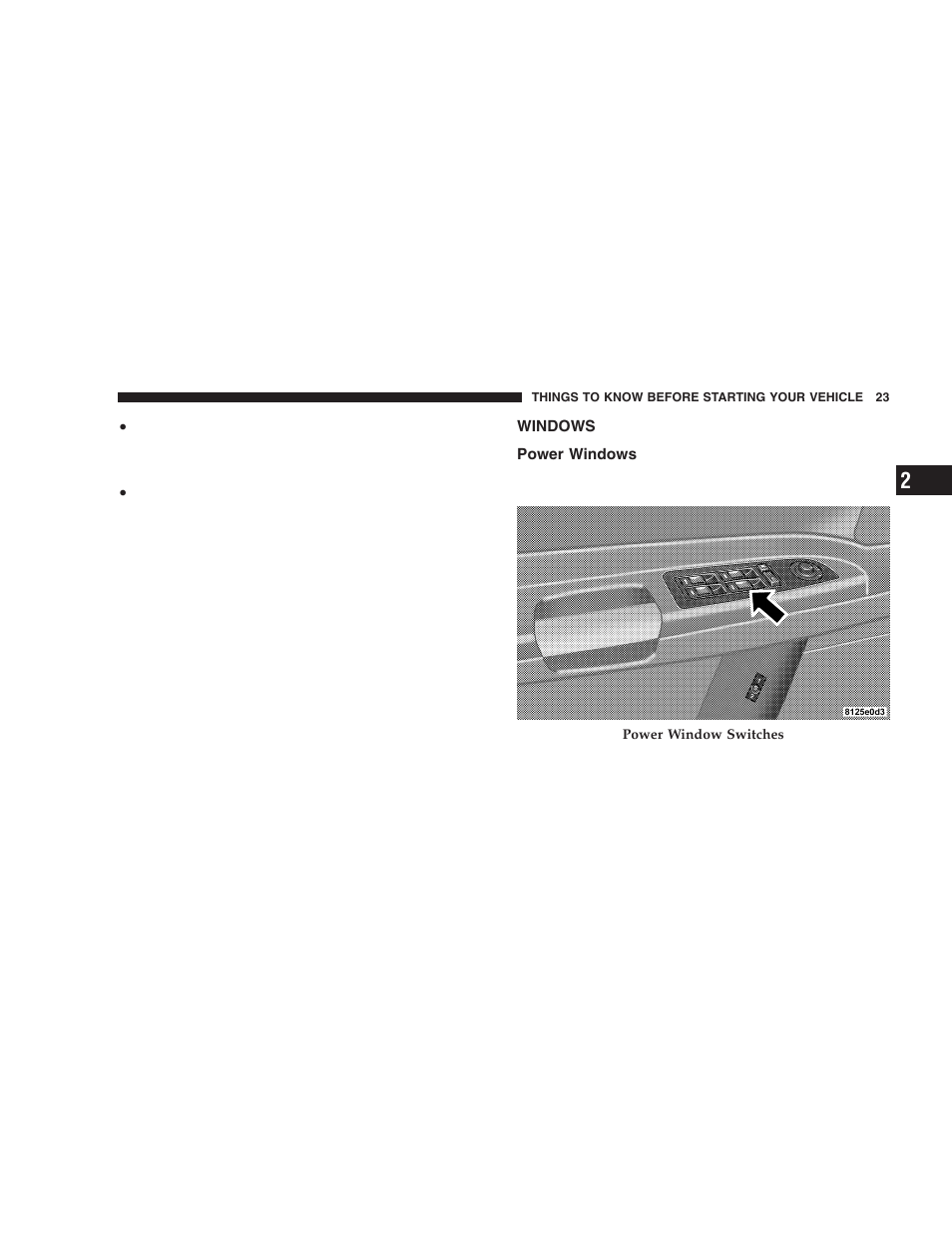 Windows, Power windows | Dodge 2006 LX Magnum SRT8 User Manual | Page 23 / 344