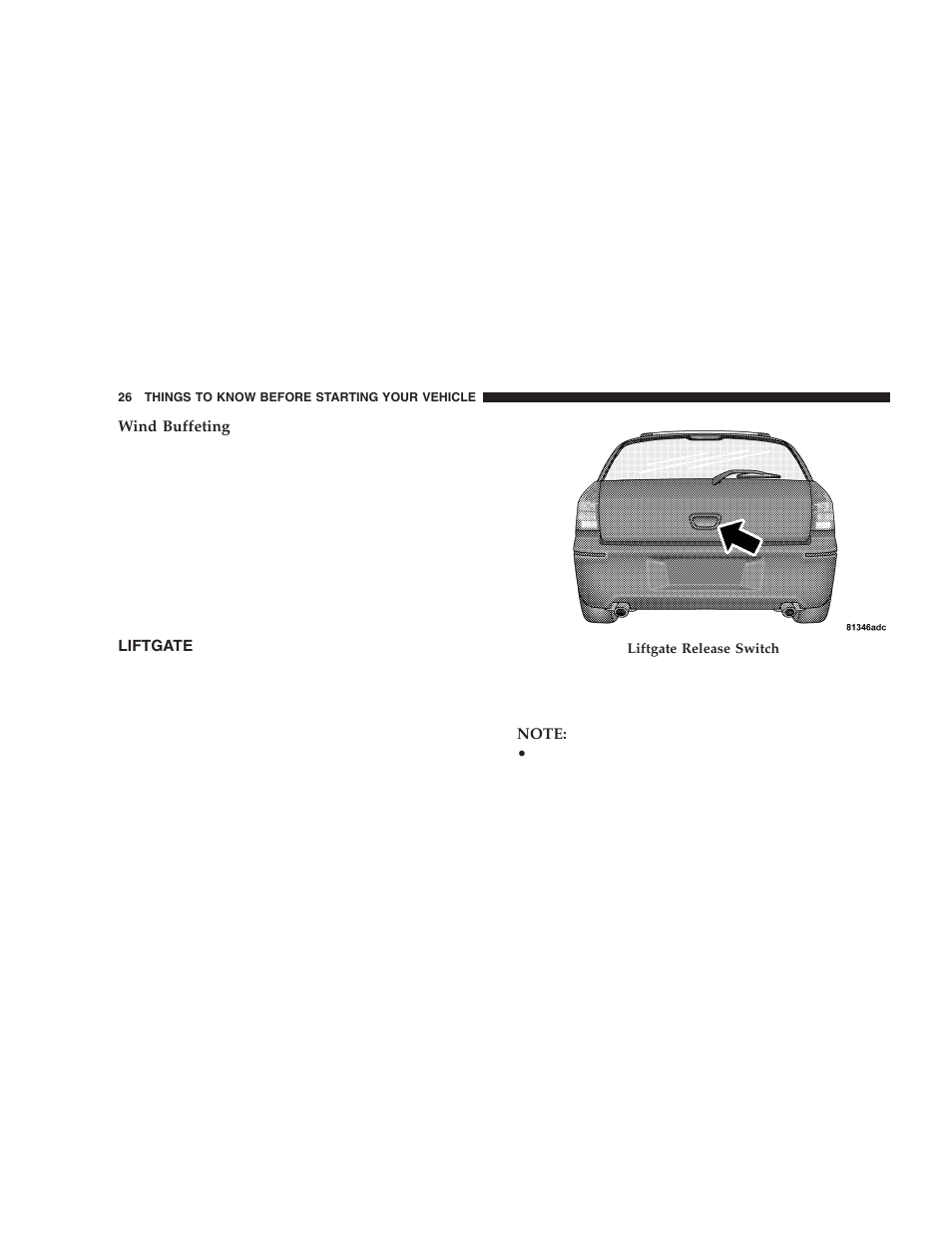 Liftgate | Dodge 2006 LX Magnum SRT8 User Manual | Page 26 / 344